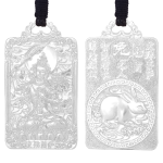 Pt950 Platinum Chinese Zodiac Rabbit Guardian - Manjusri Buddha Pendant